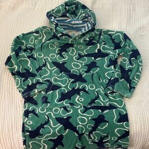 Mini Boden Green and Blue Striped Hoodie